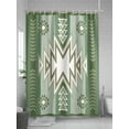 thumbnail image 5 of Fsddascl Sage Green Boho Shower Curtain Set - Extra Long 72" x 96" Washable Bathtub Curtain with 12 Hooks, American Native Southwest Abstract Art Waterproof Fabric Stall Shower Curtains for Bathroom, 5 of 6