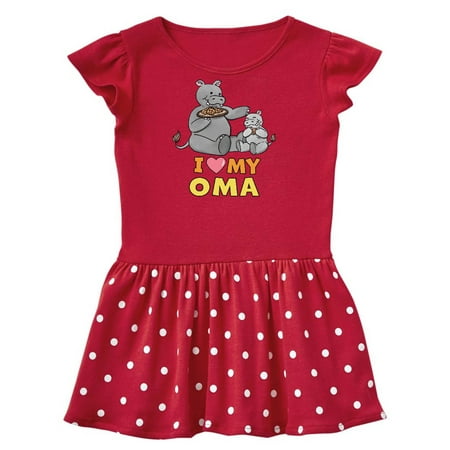 

Inktastic I Love My Oma Hippos Gift Toddler Girl Dress