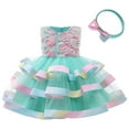 thumbnail image 1 of Girls Flower Dress Toddler Kids Ruffles Wedding Princess Dresses with Headband Gown, 1 of 7