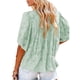 thumbnail image 4 of Sunloudy Blusa informal para mujer, cuello en V, manga acampanada, textura de flores, botones, camisa suelta con volantes para damas Sunloudy  S M L XL XXL, 4 of 6