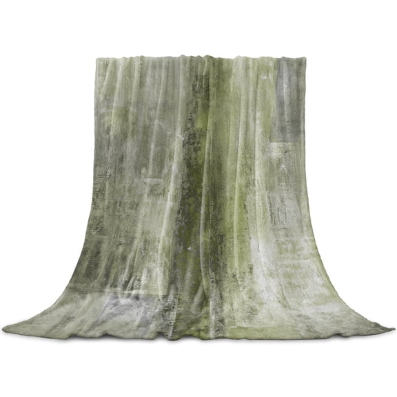 Sage Green Throw Blanket for Couch,Lightweight Flannel Fleece Blanket,Retro Oil Painting Modern Abstract Art Aesthetics Microfiber Plush All Season Decorative Blankets for Sofa Office Lap 30"x40"