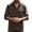 Brown, variant on Mens Khaki Distressed Acid Wash Button Down Shirt Relaxed Fit Long Sleeve Stretch Breathable Wrinkle Resistant Lightweight Casual,Size M