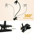 thumbnail image 3 of Clip-On USB Book Light with 3 Color Modes, Book Lights for Reading at Night, Adjustable Brightness, 360° Flexible Gooseneck, Black, 3 of 8