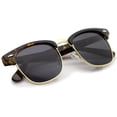 thumbnail image 4 of zeroUV Unisex Premium Half Frame Horn Rimmed Sunglasses with Metal Rivets (Tortoise-Gold / Smoke) - 50mm, 4 of 4