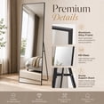 thumbnail image 5 of BEAUTYPEAK 64"x21" Full Length Mirror Rectangle Body Dressing Floor Standing Mirrors, Black, 5 of 11