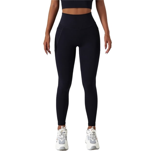 Leggings de cintura alta con bolsillos for mujer, pantalones de Yoga elásticos suaves, Leggings de entrenamiento informales a prueba de sentadillas