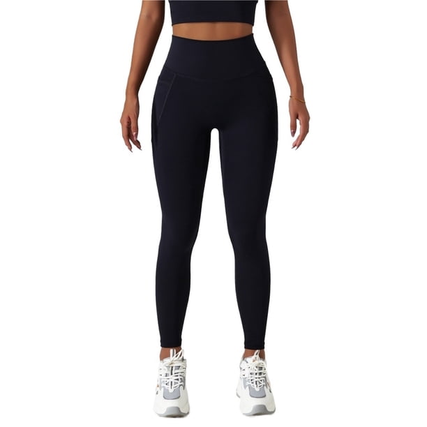 Leggings de cintura alta con bolsillos for mujer, pantalones de Yoga elásticos suaves, Leggings de entrenamiento informales a prueba de sentadillas