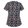 thumbnail image 3 of Snoarin Summer Plus Size Workout Tops for Women Fashion Short Sleeve Neck Tops Working Printing Uniform Blouse T-Shirt Tops Work Uniforms for Women on Clearance, 3 of 3
