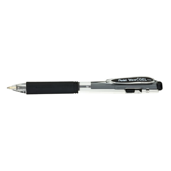 Pentel Wow! Gel Retractable Gel Pen, (0.7mm) Medium Line, Black Ink