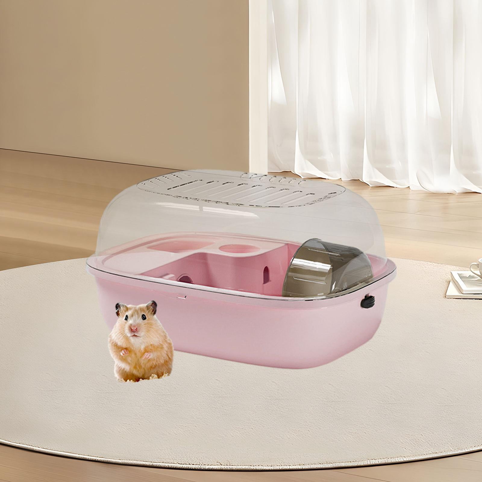 balikha Hamster Cage Openable Top Hamster Enclosure for Small Animals Hedgehog Bunny pink