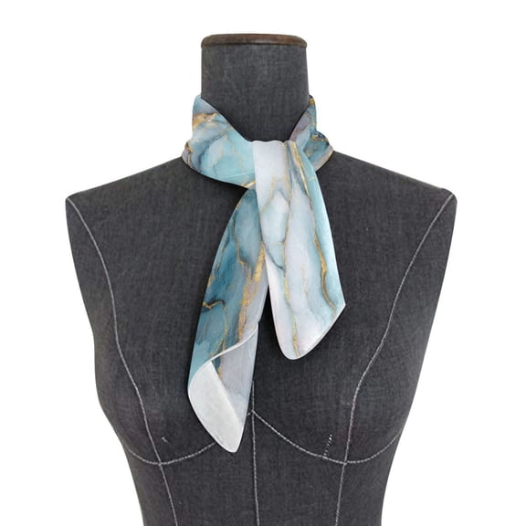 Square Scarf 24x24 Inch Beautiful Soft Marble Pattern Silky Satin Sun Protection Neck Scarf for Women Multi-Purpose Head Wrap Bandana for Hair Bag Decoration