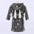 thumbnail image 4 of BRGZLK Kids Fleece Robes Boys Girls Cute Floral Print Plush Soft Flannel Warm Fluffy Bathrobe Home Absorbent Hooded Bath Towels for 3-12 Years Dark Gray Free Size, 4 of 4