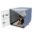 thumbnail image 2 of Damask Dog Crate Cover, Modernized Damask Romantic Style Floral Sprigs in Violet Tones Print, Easy to Use Pet Kennel Cover for Dogs, 35" x 23" x 27", Azure Blue Pastel Purple, by Ambesonne, 2 of 6
