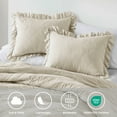 thumbnail image 6 of Regency Heights King/Cal King Comforter Set Neutral, 3 Pieces Quilted Ruffle Comforters King/Cal King Size, Solid Bedding Comforters Sets, Gift for Women, 6 of 9