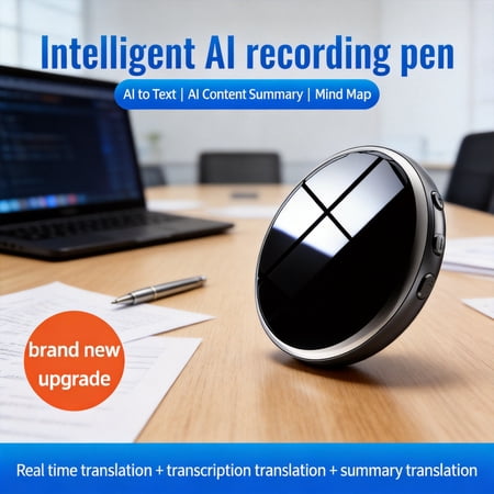 64GB New Upgrade Smart AI Voice Recorder, Multi-Function Recording Device with Translate, Transcribe and Mind Mapping with Voice-to-Text Transcription for Meetings Lectures Interviews