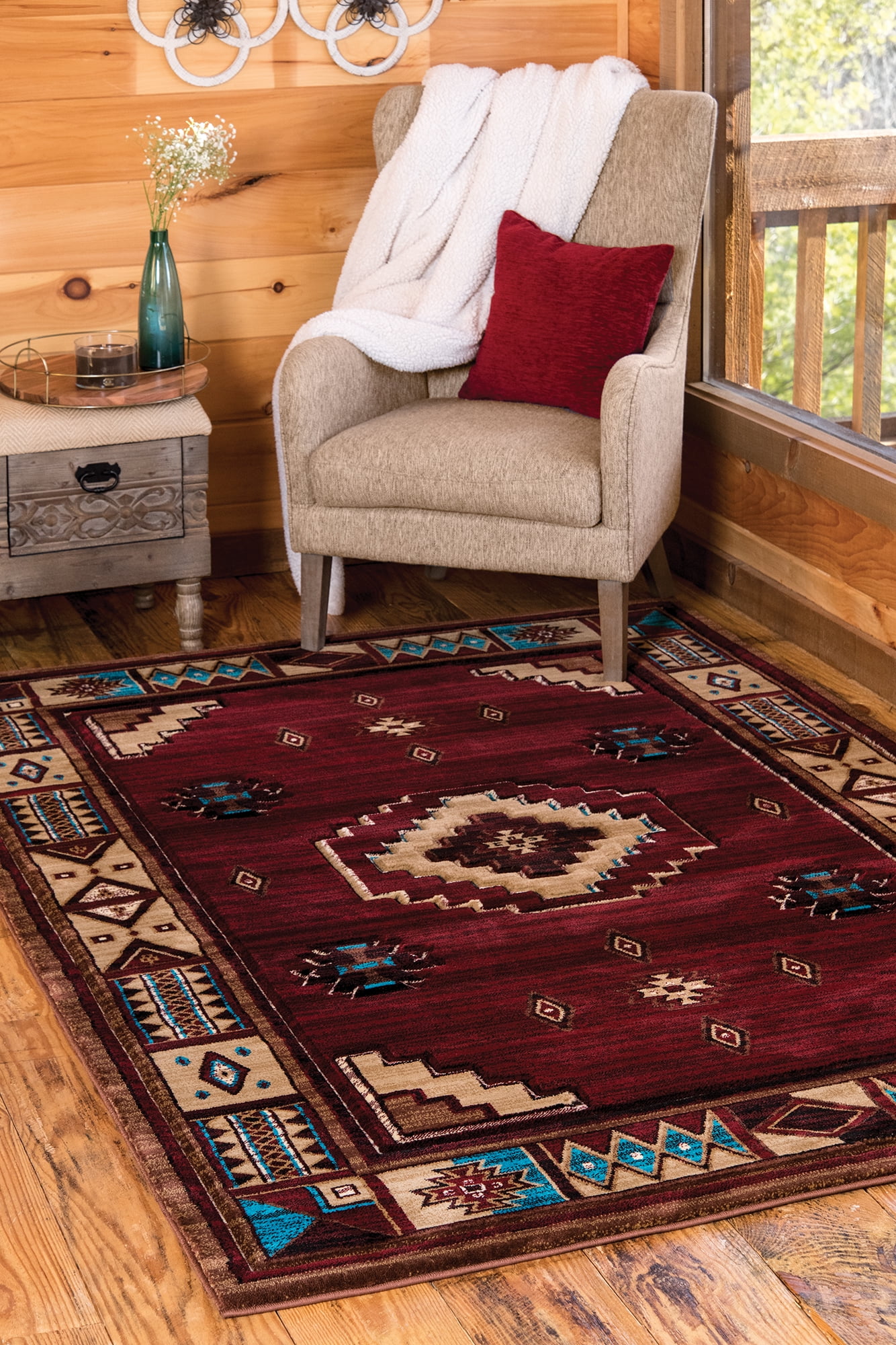 United Weavers Rustic Forest Bayard Hand-Carved Area Rug or Runner