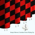 thumbnail image 6 of Red and Black Checkered Pattern Shower Curtain 84"x72" ,Bathroom Decorative Shower Curtains Set with 12 Hooks,Modern Waterproof Washable Shower Curtain, 6 of 6