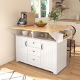 thumbnail image 1 of [Versatile Kitchen Island] with 2 Drop Leaves & Built-in Charging Station, 1 of 25