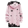 thumbnail image 3 of Jacket Women Longline Jackets Christmas Print Winter Cozy Lined Full Zip Outerwear for Cold Weather Coats for Women Pink M, 3 of 5