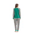 thumbnail image 2 of Conjunto de pijamas familiares a juego para Navidad, con estampado de letras, para padre, madre e hijo, con top de ciervo y pantalones a rayas, pijama y pelele para bebé, 2 of 4