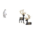thumbnail image 1 of Escultura de resina de pingüino y reno, figura de animal, coleccionable, artesanal, adorno decorativo, estatua para inauguración de la casa, mesa, bar, 1 of 8