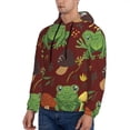 thumbnail image 3 of Naloa Frogs and Mushrooms Men's Casual Hooded Collar Drawstring Hoodies Pullover Sweatshirts Casual Long Sleeve Shirts-4X-Large, 3 of 7