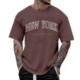 thumbnail image 1 of Camiseta de manga corta con cuello redondo y estampado de arbolitos para hombre, ideal para la playa en verano - Poliéster, informal/viajes/uso diario - Ligera, cómoda y transpirable, 1 of 4