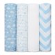 thumbnail image 1 of Mantas de arrullo Comfy Cubs de muselina, paquete de 4, azul, 120 x 120 cm, 1 of 4