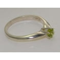 thumbnail image 6 of LBG British Made 14k White Gold Genuine Natural Peridot Womens Engagement Ring - 33 size options - Size 5.5, 6 of 7