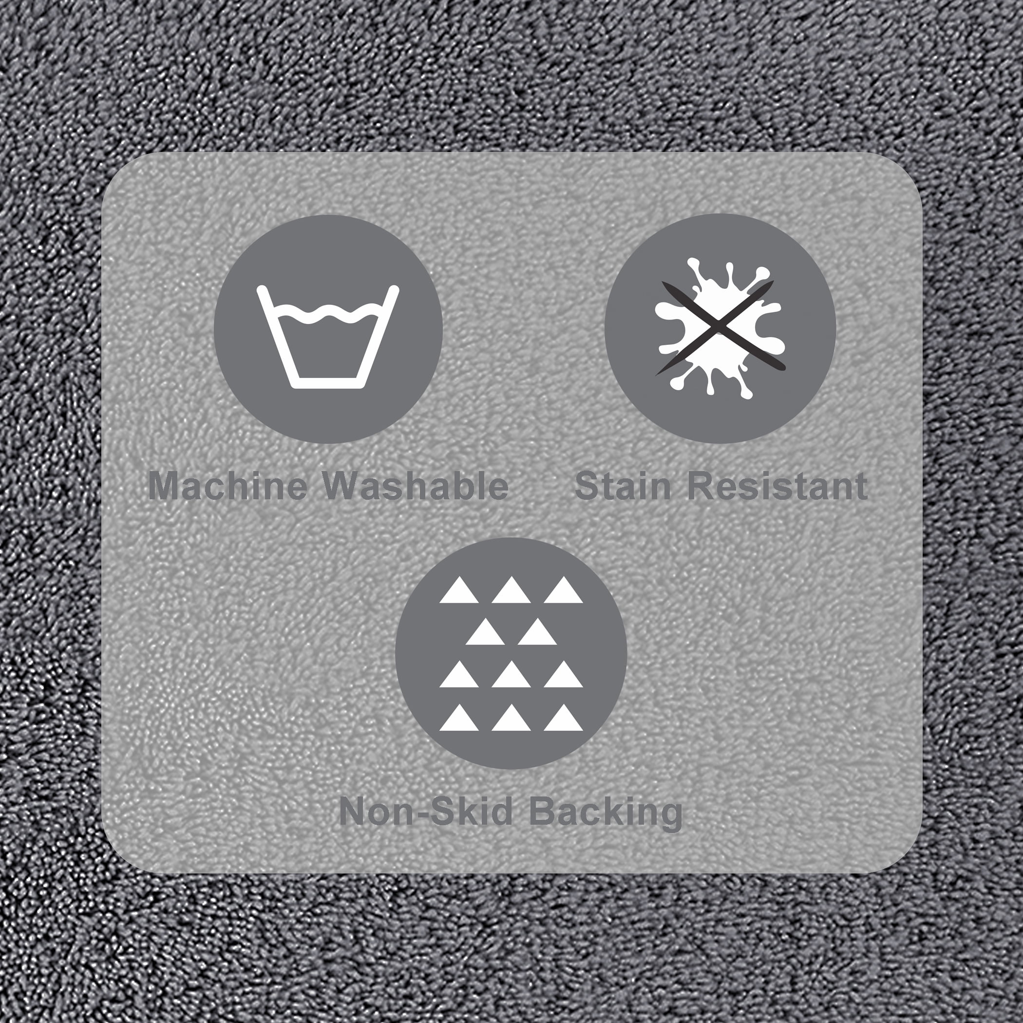 Mainstays Performance Recycled Polyester 3 Piece Bath Rug Set, Soothing Grey