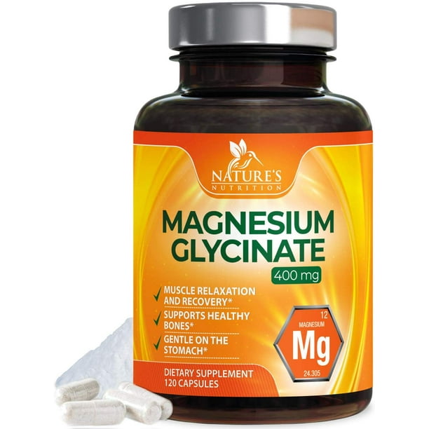 Nature's Nutrition Magnesium Glycinate Max Potency, 400 mg, 120 Ct ...