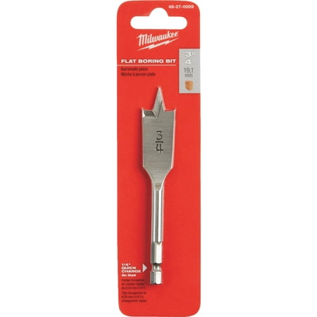 

Milwaukee 3/4 in. Dia. x 4.5 in. L Flat Boring Auger Bit Carbon Steel 1/4 in. Hex Shank 1 pc. - Case Of: 1; Each Pack Qty: 1