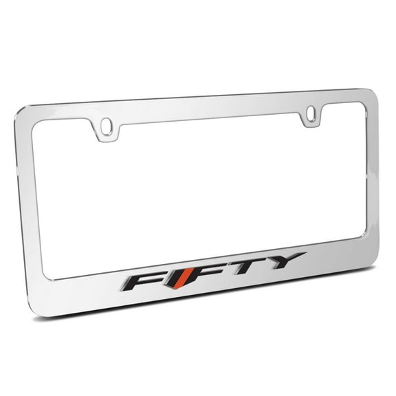 Chevrolet Camaro 50 Years 2017 3D Embossed Letters on Mirror Chrome Metal License Plate Frame
