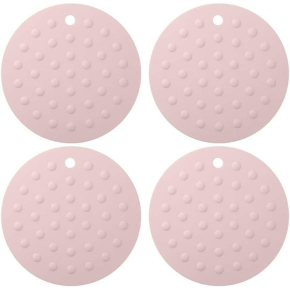 4 Pack Heat Resistant Non-Slip Kitchen Trivets, Super Soft Flexible Easy to Wash and Dry, Perfect for Hot Pots and Pans, Dining Table and Countertop