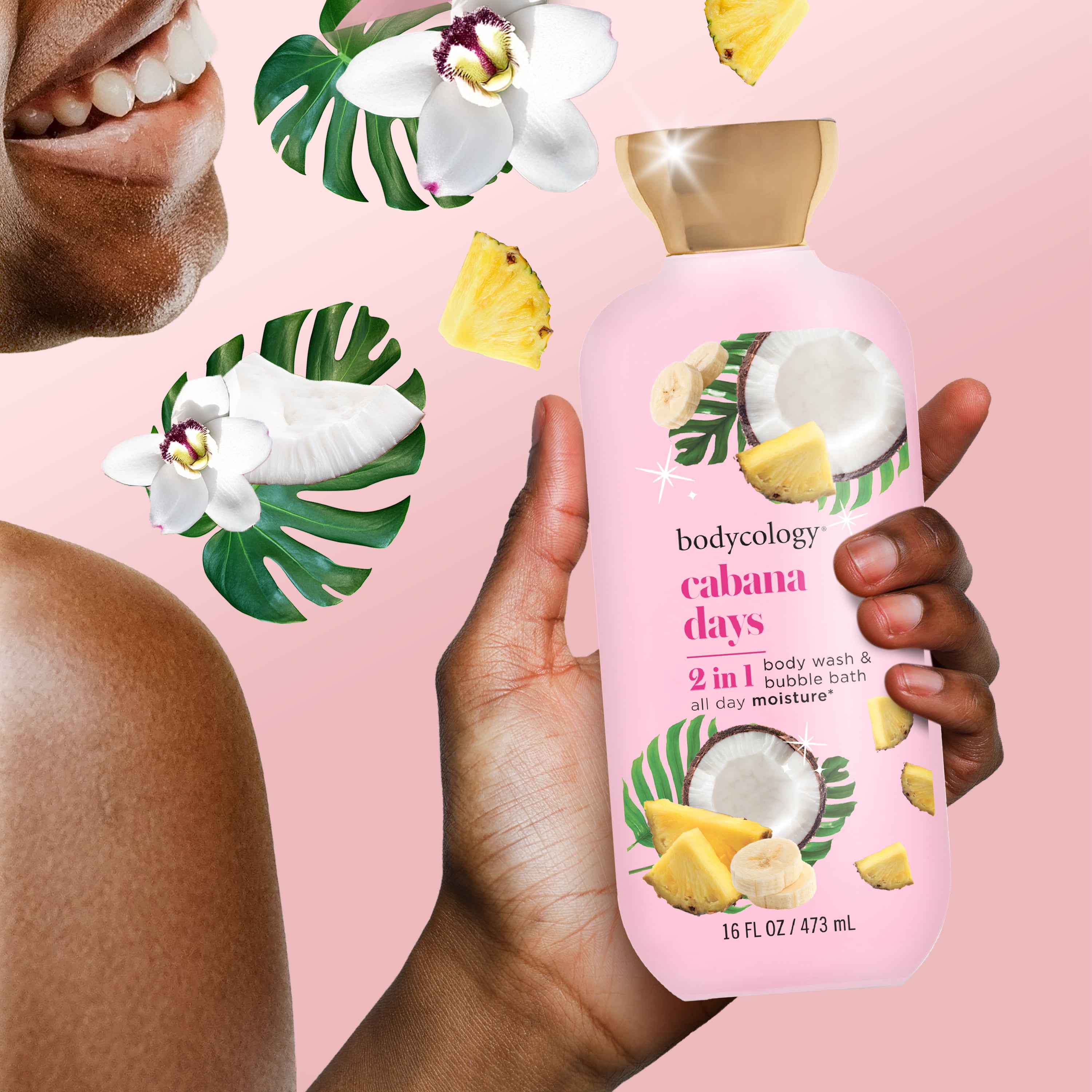 Bodycology Cabana Days 2-in-1 Body Wash & Bubble Bath, 16 fl oz