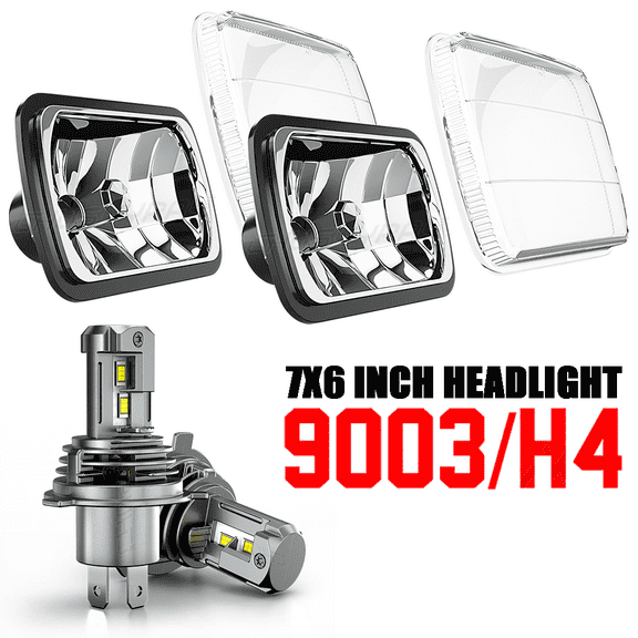 Pair For Toyota Tacoma 1995-97 7X6"5X7" inch Square LED Headlight High/Low Beam 9003 H4 6000K