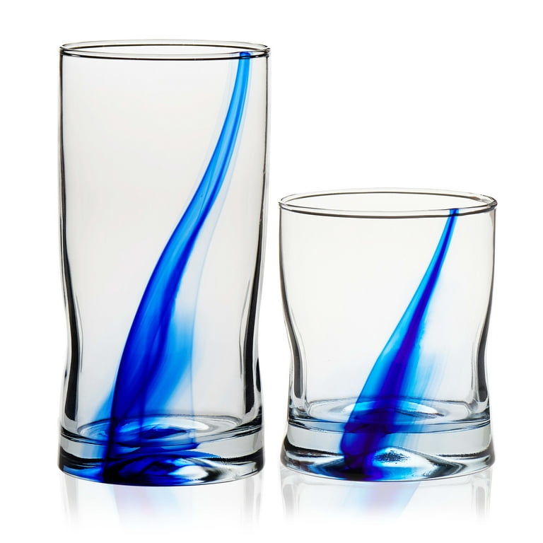 Glasstic - 16oz Clear Glass - Blue Flip Cap