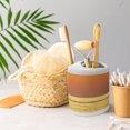 thumbnail image 5 of Ambesonne Zebra Soap Dispenser & Toothbrush Holder Set, Tropical Animal Sunset, 2 Pcs, Orange Yellow Black, 5 of 6
