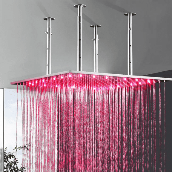 Juno 20" Multi Color Water Powered Square Led Shower head