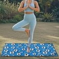 thumbnail image 4 of Xixirimido Gym Car Seat Cover Towel Sweatproof Protector for Post-Workout Large Universal Front Seat Mat Non-Slip for Cars, Trucks, SUVs, Soccer Balls Blue, 2Pack, 4 of 8