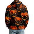 thumbnail image 5 of Leidass Halloween Hoodie for Men Funny Pumpkin Face Hooded Sweatshirts Scary Skull Long SLeeve Tops Holiday Costumes Black L, 5 of 5