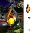 thumbnail image 2 of Lámpara De Césped Con Energía Solar Exquisita Luz De Calle De Tierra Varilla De Caña Ángel Llama Luna Lámpara Solar Led Decorativa Vidrio De Hierro Ip44 A Prueba De Agua Para Jardín Césped Pasarela Yuarrent HA026466-03, 2 of 5