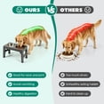 thumbnail image 4 of Heeyoo Adjustable Height Large Plastic Elevated Bowl with 2 Stainless Steel Dog Bowls for Dogs, Gray, 4 of 7