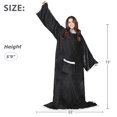 thumbnail image 5 of Microplush Sherpa Blanket with Sleeves for Women and Men Black, 5 of 7