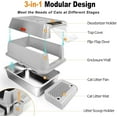 thumbnail image 4 of Kalolary Stainless Steel Cat Litter Box with Lid, Enclosed Removable Metal Litter Tray for Large Cat with High Sided Enclosure, Scoop, Pedal, Anti-Leakage, Non-Sticky, Easy Cleaning (Grey), 4 of 7
