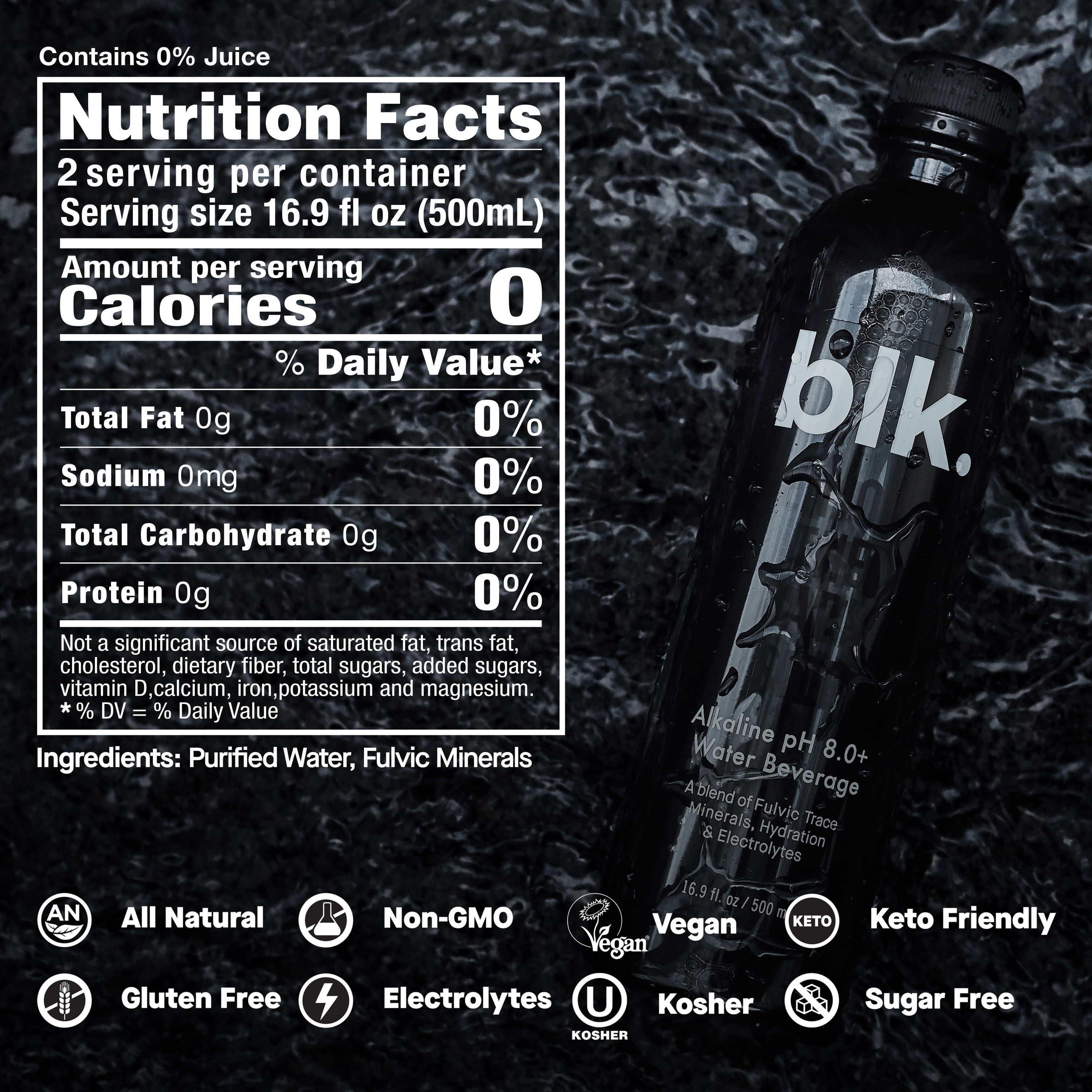 Wholesale blk. Water Original, 500mL 12 Pack, Bottles for your