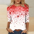 thumbnail image 2 of Stamzod Women's Fashion Christmas Oversized Graphic Tees Holiday 3/4 Length Sleeve Womens Tops Xmas Festival Blouses for Women Multicolor W XXXXXL, 2 of 5