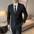 thumbnail image 3 of Joernso Men Suit Coat Lapel Long Sleeve Button Closure Suit Jacket with Flap Pockets Solid Color Slim Fit Business Outwear, 3 of 7