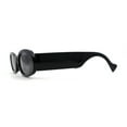 thumbnail image 3 of SA106 Womens Minimal Mod Oval Plastic Sunglasses All Black, 3 of 4