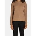 thumbnail image 3 of Time and Tru Women's and Women's Plus Waffle Stitch Sweater with Long Sleeves, Midweight, Sizes XS-4X, 3 of 5